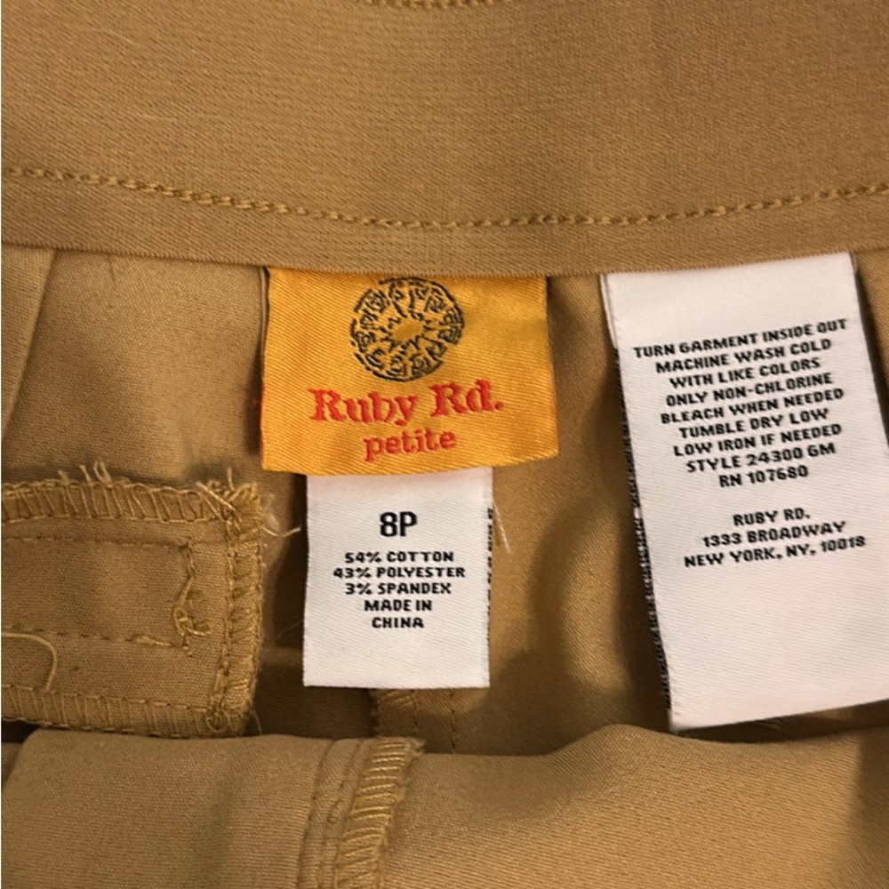 Ruby Rd. Camel/Tan Straight-Leg Chinos - Picture 6 of 6